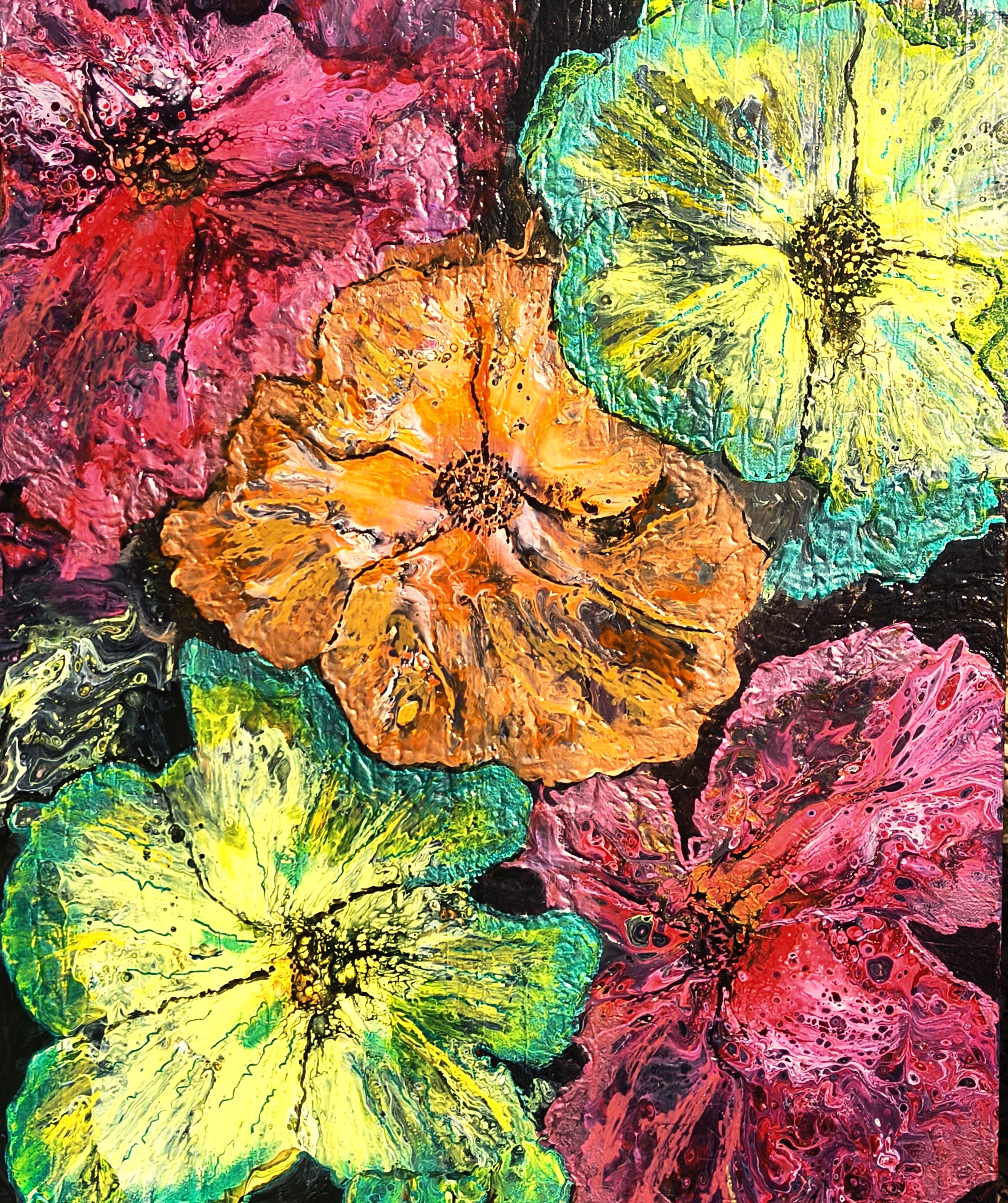 Floral Kinetic - Acrylic painting by Chris Broussard